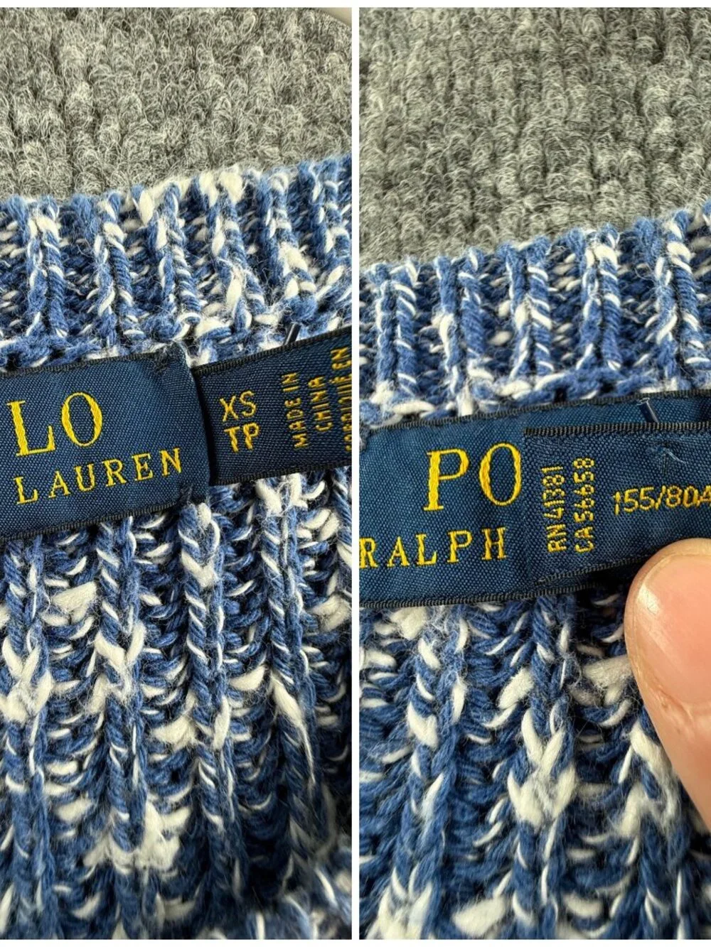 Polo Ralph Lauren XS Speckled USA Flag Chunky Knit Graphic Crew Neck Pullover